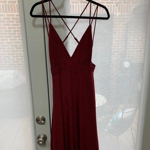 Maroon Flowy Cocktail Dress